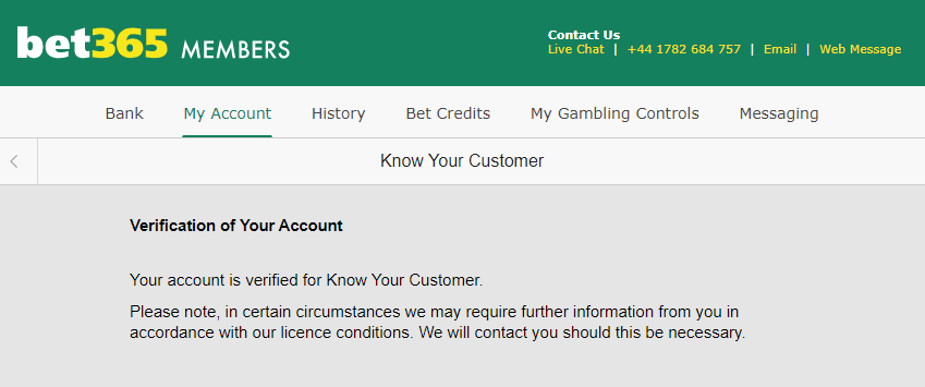 bet365 verification